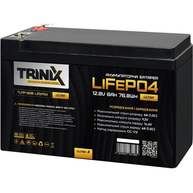 Trinix TLFP-1206 Ultra LiFePO4 12.8V 6Ah (44-00081) - зображення 1