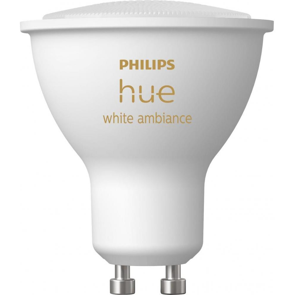 Philips Hue White Ambiance GU10 350Lm 4.3W ZigBee Bluetooth Apple HomeKit (929001953309) - зображення 1