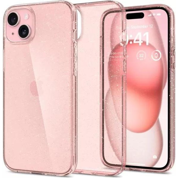 Spigen iPhone 15 Liquid Crystal Glitter, Rose Quartz (ACS06789) - зображення 1