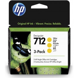   HP 712 Yellow 3-Pack (3ED79A)