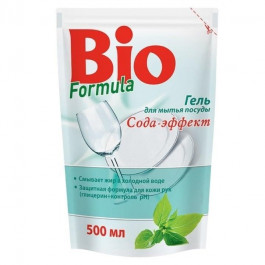   Bio Formula Гель для миття посуду  Сода ефект дой-пак 500 мл (4823015922725)