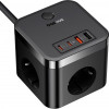 Baseus PowerCombo Cube Power Strip 3AC+2U+2C 30W 1.5m Black - зображення 1