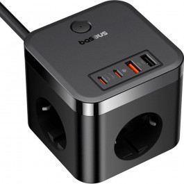   Baseus PowerCombo Cube Power Strip 3AC+2U+2C 30W 1.5m Black