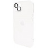 AG Glass Matt Frame Color Logo for Apple iPhone 15 Pearly White (AGMattFrameiP15White) - зображення 1