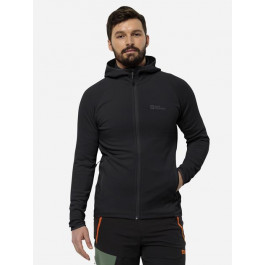   Jack Wolfskin Толстовка на флісі на блискавці чоловіча  Baiselberg Hooded Fz M 1710541-6000 M Чорна (4064993557213