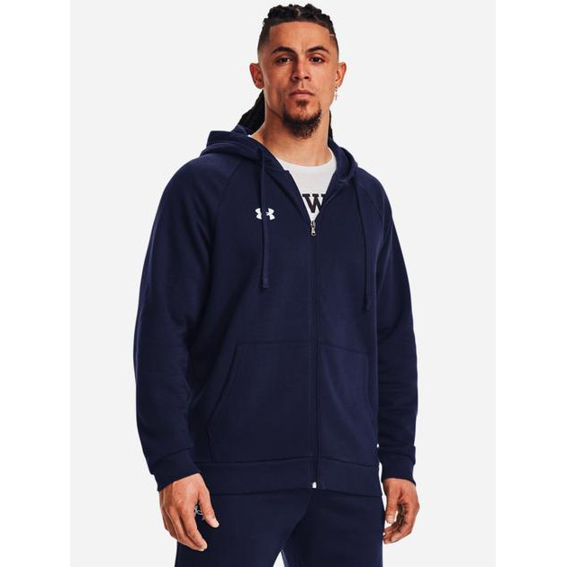 Under Armour Толстовка на флісі на блискавці чоловіча  Ua Rival Fleece Fz Hoodie 1379767-410 S Темно-синя (196884 - зображення 1