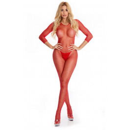   Pink Lipstick Комбінезон RISQUE CROTCHLESS BODYSTOCKING RED, S/M (7227052REDSM)