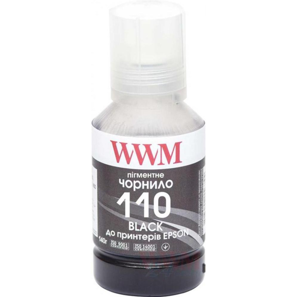 WWM Чернила для Epson M1100/M1120 Black Pigment 140g (E110BP) - зображення 1