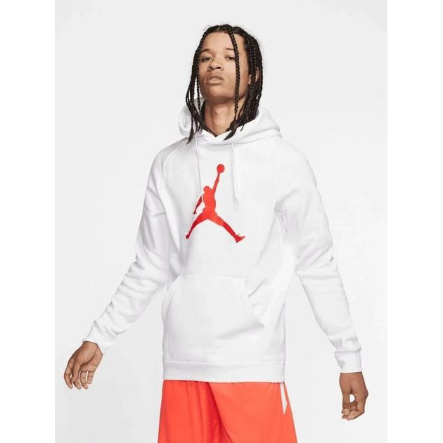 Nike Худи чоловіче  M Jordan Jumpman Logo Flc Po AV3145-100 L White/Infrared 23 (193150506123) - зображення 1