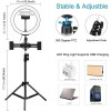 Puluz Ring USB LED lamp 10"+ tripod 1.1m (PKT3053B) - зображення 2