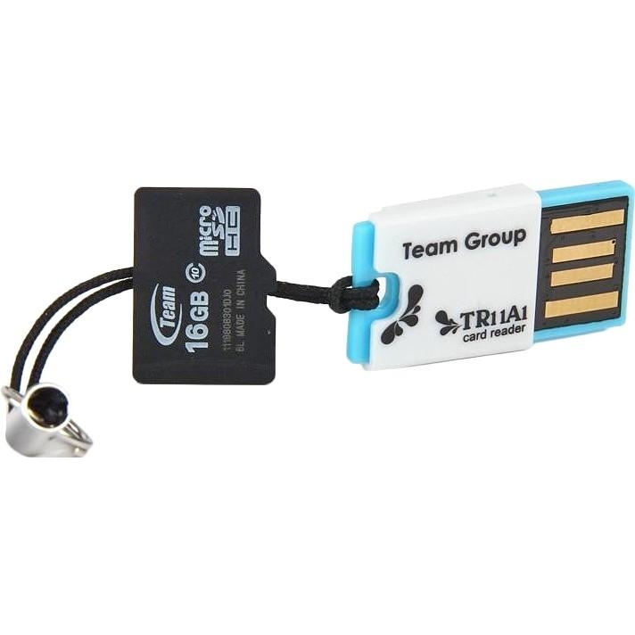 TEAM 16 GB microSDHC Class 10 + Reader TUSDH16GCL1005 - зображення 1