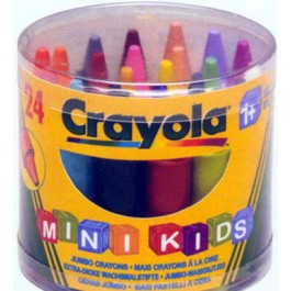 Crayola 24 восковых мелка для самых маленьких в бочонке 0784