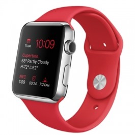 Apple Watch 42mm Stailnless Steel Case with PRODUCT RED Sport Band (MLLE2)