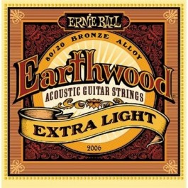   Ernie Ball P02006 Earthwood Acoustic 80/20 Bronze Extra Light 10/50