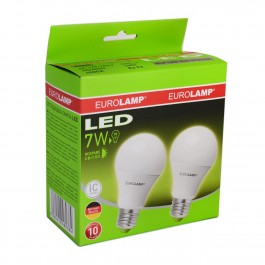 EUROLAMP LED ЕКО серия Е A60 7W E27 3000K набор 2 шт (MLP-LED-A60-07272(E))