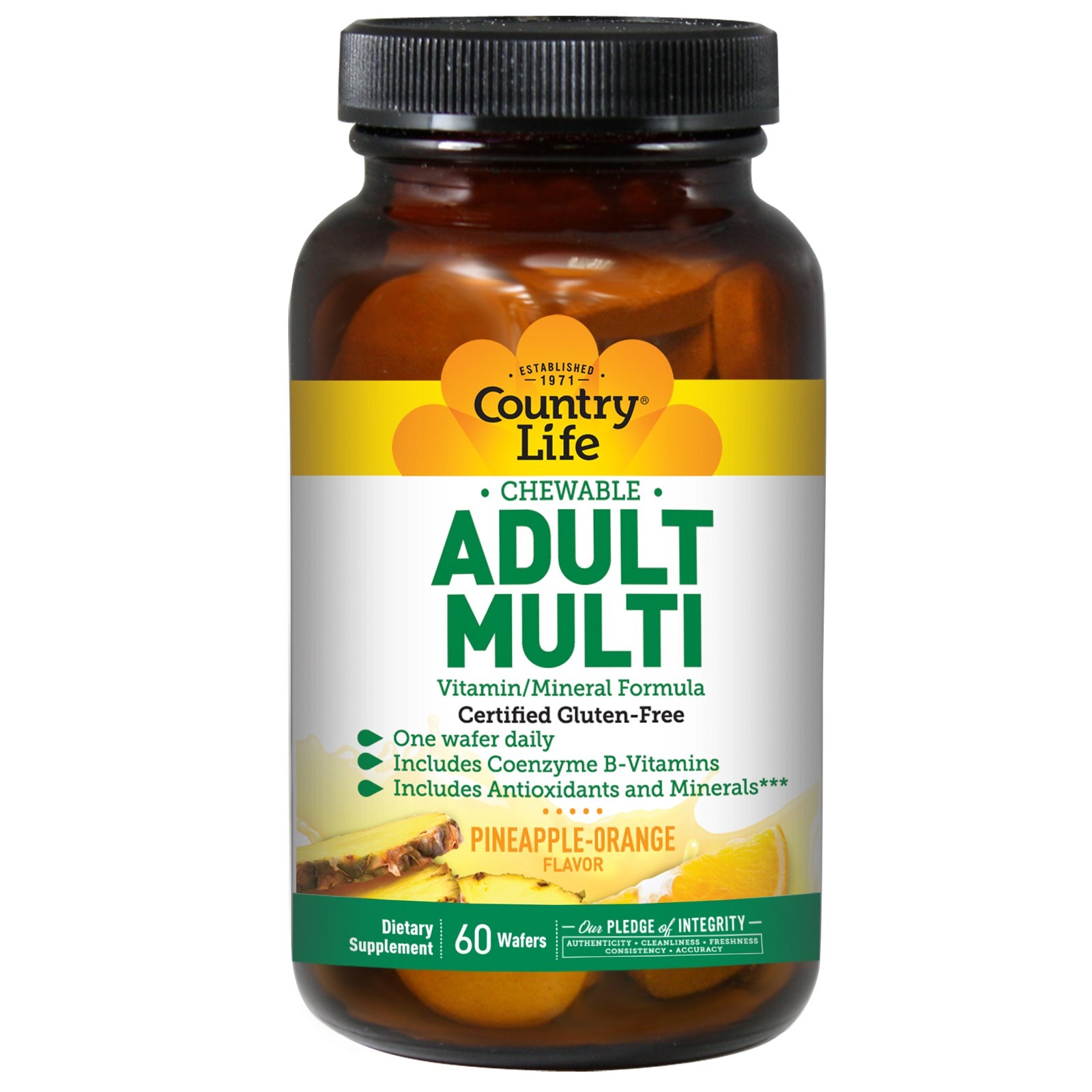 Country Life Chewable Adult Multi 60 tabs Pineapple Orange - зображення 1