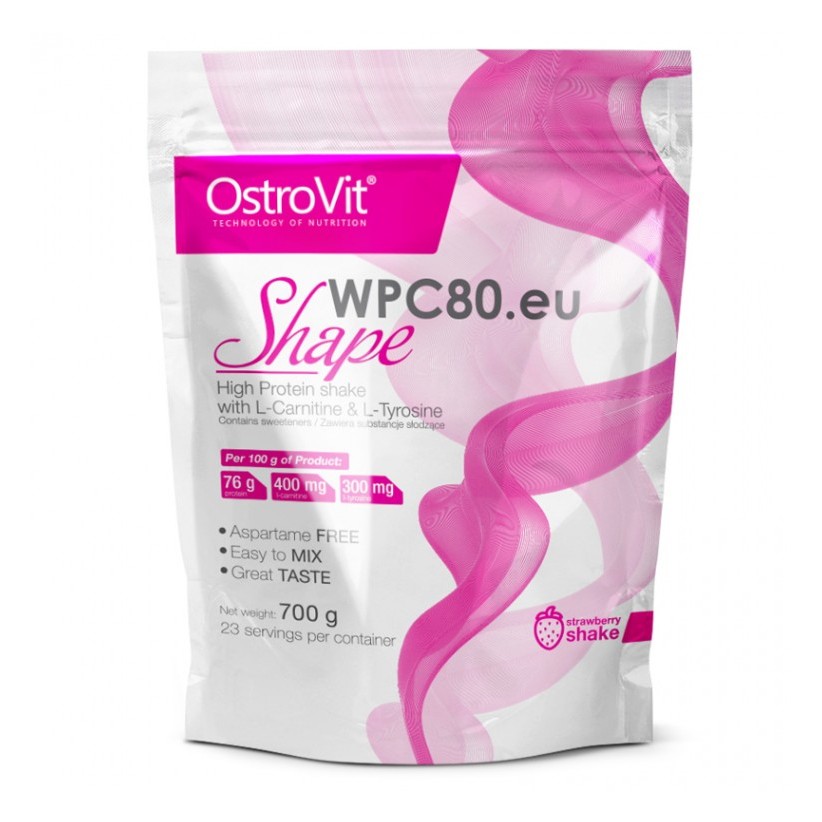 OstroVit WPC80.eu Shape 700 g /23 servings/ Strawberry Shake - зображення 1