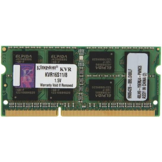 Kingston 8 GB SO-DIMM DDR3 1600 MHz (KVR16S11/8) - зображення 1