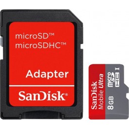 SanDisk 8 GB microSDHC Android Ultra + SD adapter SDSDQUA-008G-U46A