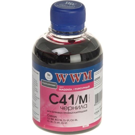 WWM Чернила для Canon CL-41C/ 51C/ CLI-8C 200г Водорастворимые Magenta (C41/M) - зображення 1