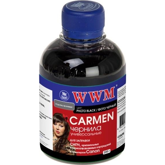 WWM Чернила CARMEN для Canon 200г Photo Black Водорастворимые (CU/PB) - зображення 1