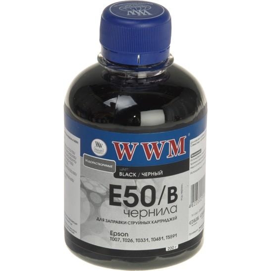 WWM Чернила для Epson 1280/ 820/ R200/ R220/ R320/ R340/ RX620 200г Black (E50/B) - зображення 1