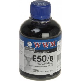 WWM Чернила для Epson 1280/ 820/ R200/ R220/ R320/ R340/ RX620 200г Black (E50/B)