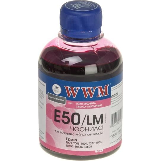 WWM Чернила для Epson 820/ R200/ R220/ R320/ R340/ RX620 200г Light Magenta E50/LM - зображення 1