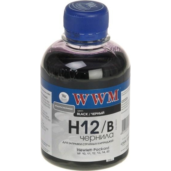 WWM Чернила для HP №10/11/12 200г Black Водорастворимые (H12/B) - зображення 1