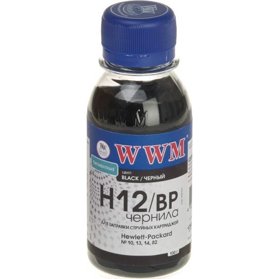 WWM Чернила для HP №10/11/12 100г Black Пигментные (H12/BP-2) - зображення 1