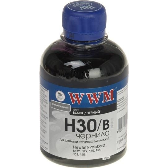 WWM Чернила для HP №21/121/122 200г Black Водорастворимые (H30/B) - зображення 1