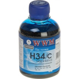   WWM Чернила для HP №22/121/122 200г Cyan Водорастворимые (H34/C)