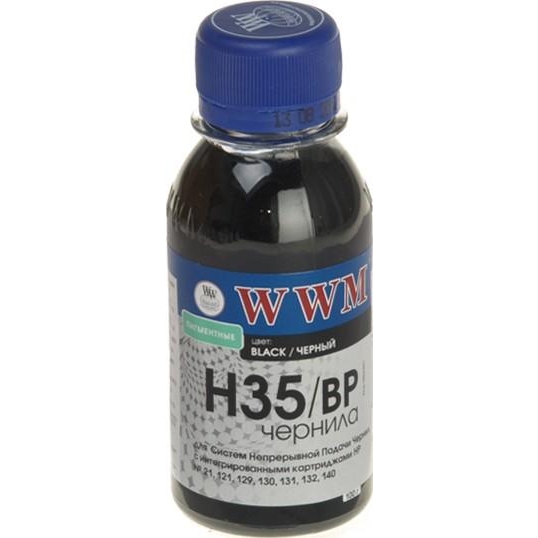 WWM Чернила для HP №21/129/121 100г Black Пигментные (H35/BP-2) - зображення 1