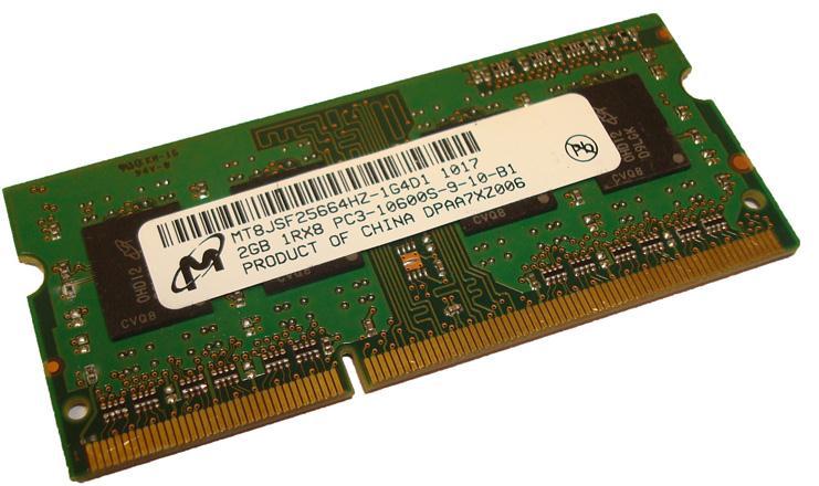 Crucial 2 GB SO-DIMM DDR3 1333 MHz (MT8JSF25664HZ-1G4D1) - зображення 1