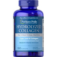 Puritan's Pride Hydrolyzed Collagen 1000 mg 180 caps - зображення 1