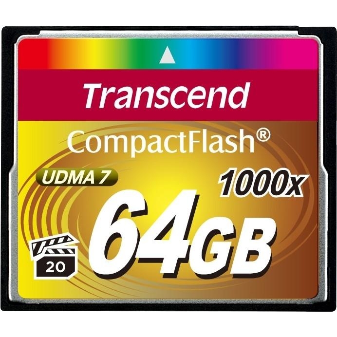Transcend 64 GB 1000X CompactFlash Card TS64GCF1000 - зображення 1