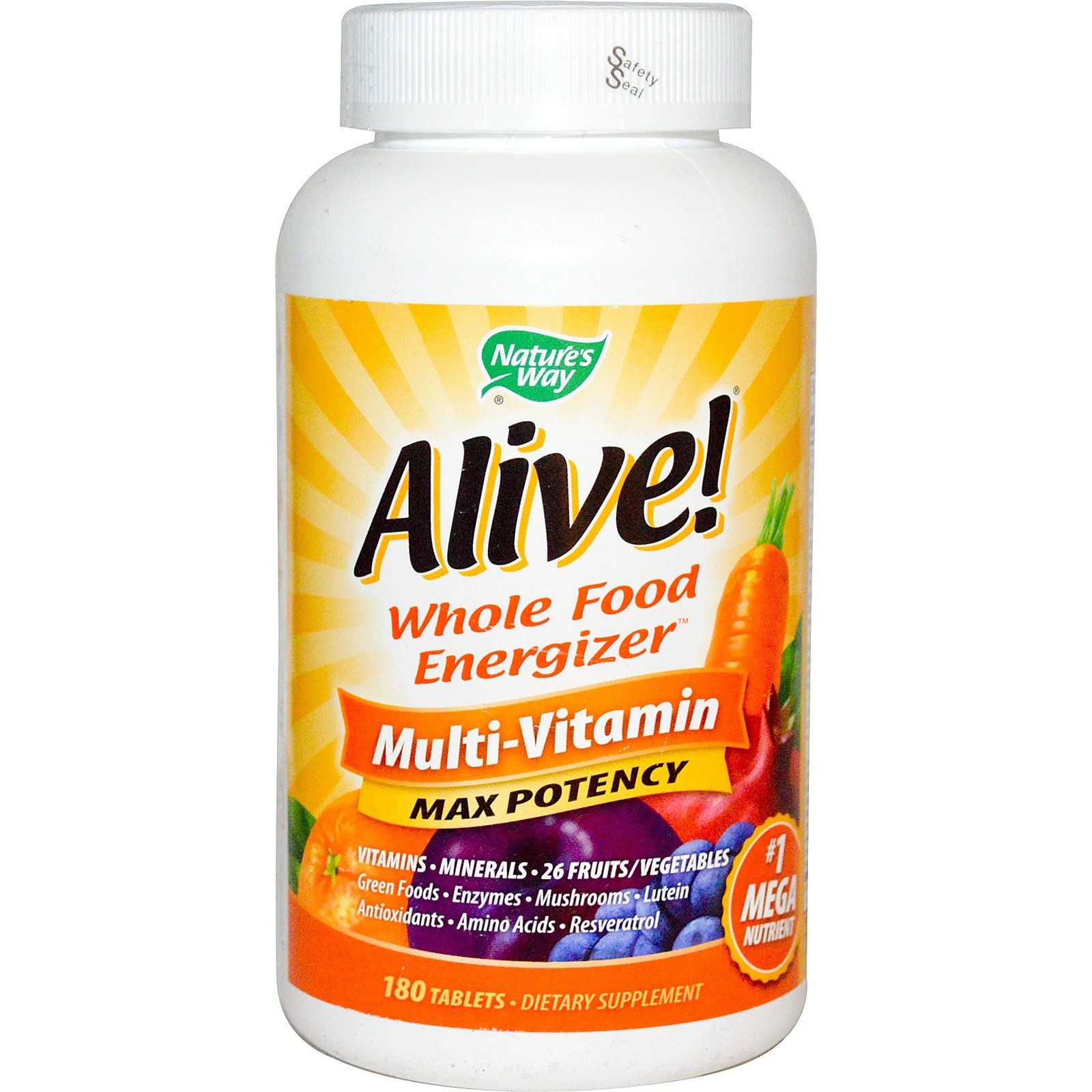 Nature's Way Alive! Whole Food Energizer Multi-Vitamin 180 tabs - зображення 1