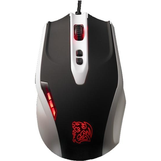 Tt eSPORTS Black Gaming Mouse COMBAT WHITE (MO-BLK002DTG01) - зображення 1