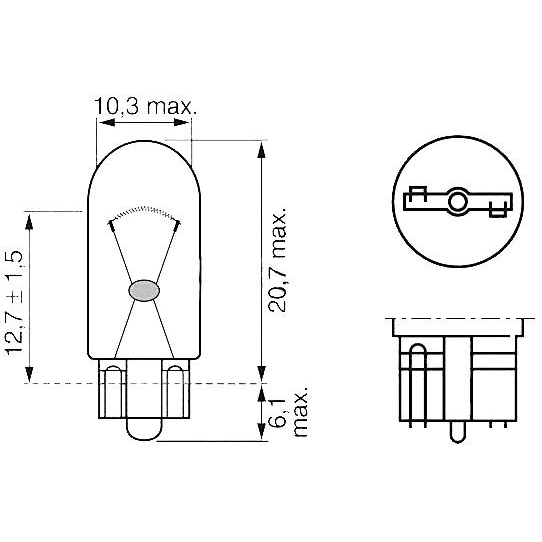 Bosch W2.1x9.5d 12V 5W (1987302241) - зображення 1