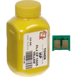 AHK Тонер и Чип для принтера 35г Yellow (1500128)