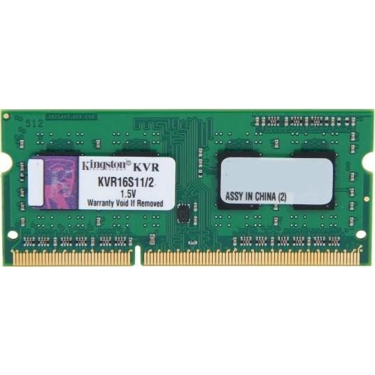 Kingston 2 GB SO-DIMM DDR3 1600 MHz (KVR16S11/2) - зображення 1