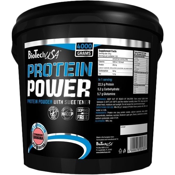 BiotechUSA Protein Power 4000 g /133 servings/ Vanilla - зображення 1