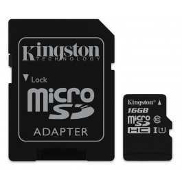 Kingston 16 GB microSDHC Class 10 UHS-I + SD Adapter SDC10G2/16GB