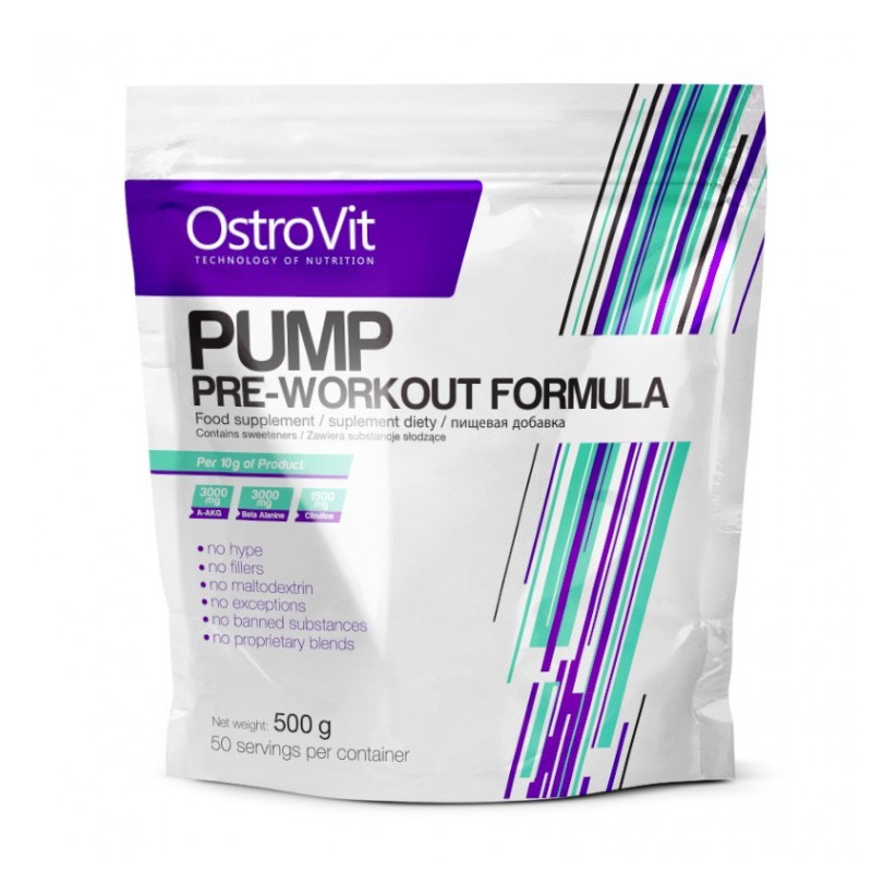 OstroVit PUMP Pre-Workout Formula 500 g /50 servings/ Lemon - зображення 1