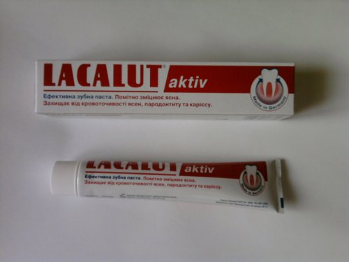 Фото  Lacalut Зубная паста Lacalut aktiv 50 мл (4010439200786) від користувача Test UA