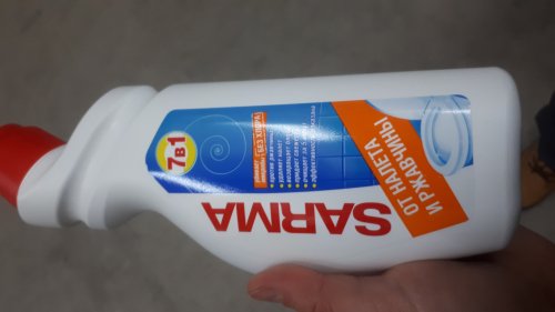 Фото Гель для прибирання Sarma Очищуючий гель для миття сантехніки  7 в 1 від нальоту та іржі, 750 мл (4820026413570) від користувача Serhii Mykhelev
