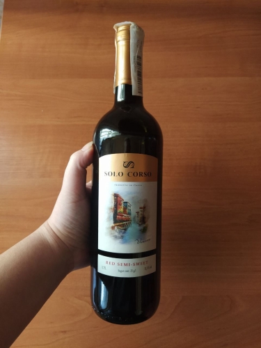 Фото Червоне вино Solo Corso Вино  червоне напівсолодке 11.5%, 750 мл (8006393309104) від користувача Gouster