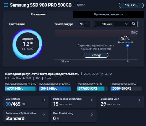 Фото SSD накопичувач Samsung 980 PRO 500 GB (MZ-V8P500BW) від користувача nEkToSAN