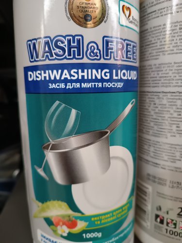 Фото рідина для миття посуду Wash&Free Жидкость для ручного мытья посуды  Экстракт алоэ вера и клубники 1л (4260637723109) від користувача Alionushka