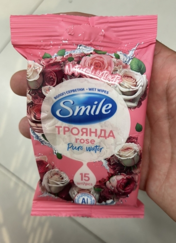 Фото вологі серветки Smile Салфетки влажные  Бурбонская роза/Цветы апельсина и аргана 15шт в ассортименте (4820048482219) від користувача Orestiv.